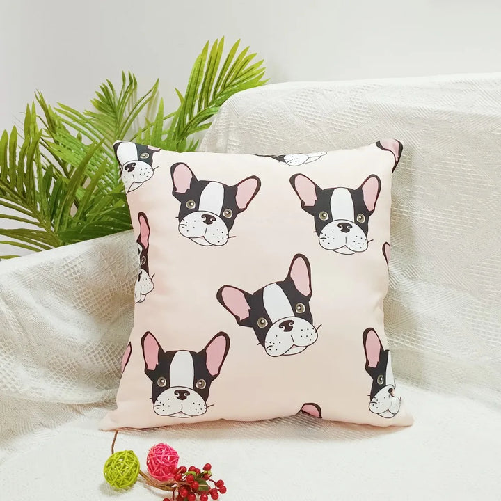 Splash-Proof Outdoor Pillow Cover – Blue Leaf Print