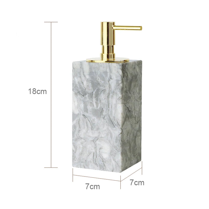 Pitaya Marble Bathroom Set – Luxury Soap Dispenser & Organizer