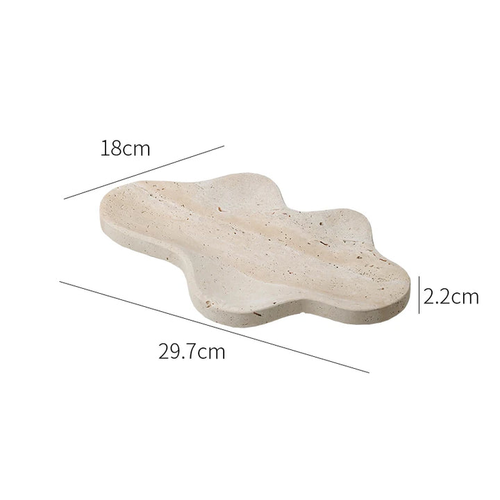 Irregular Travertine Decorative Tray for Coffee Table