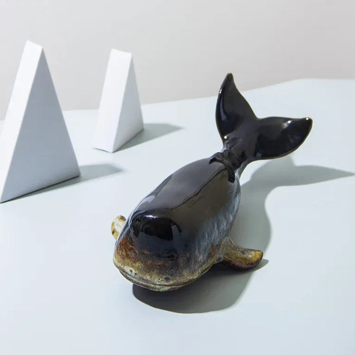 Creative Whale Ceramic Sculpture – Modern Ocean Decor
