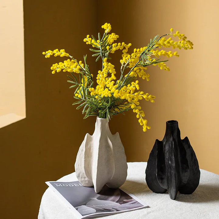 Abstract Nordic Ceramic Vase – Modern Sculptural Centerpiece for Living Room, Bathroom & Tabletop Decoration