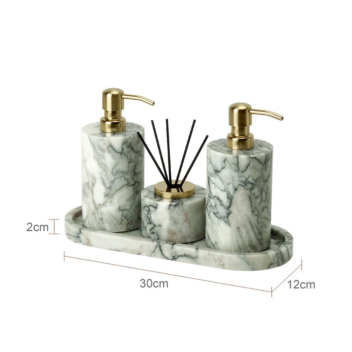 Cold Emerald Marble Bathroom Accessories Set