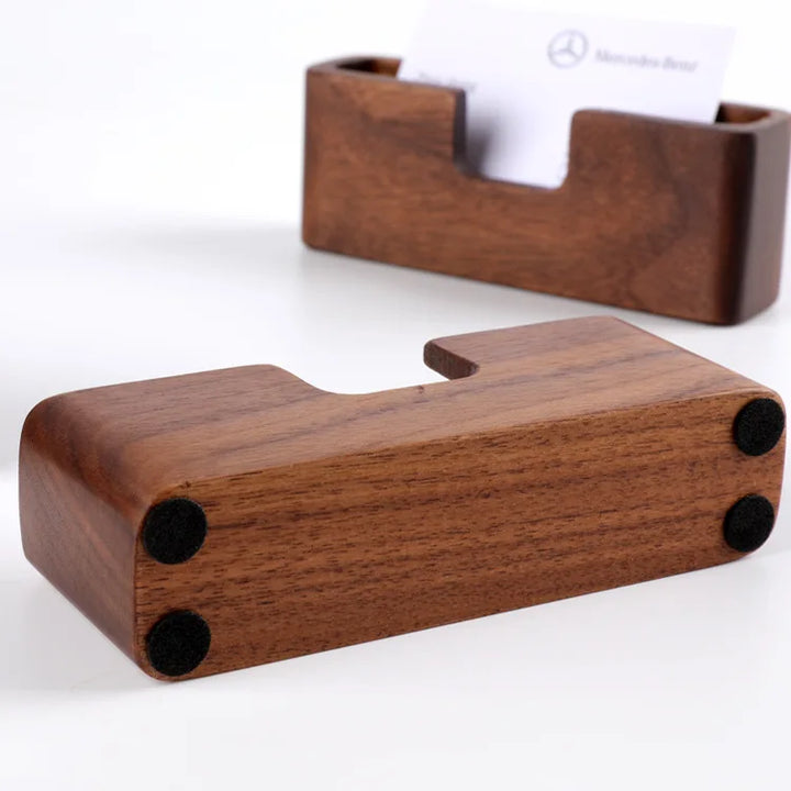 Wooden Business Card Holder – Office Desk Display Box