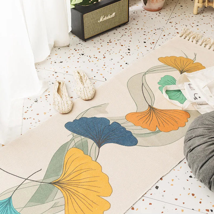 Nordic Moroccan Printed Carpet – Hand-Woven Cotton Rug