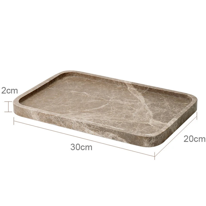 Emperador Marble Bathroom Set – Natural Stone Soap Dish & Tray