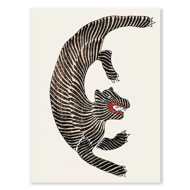 Japanese Tiger Canvas – Minimalist Animal Wall Art