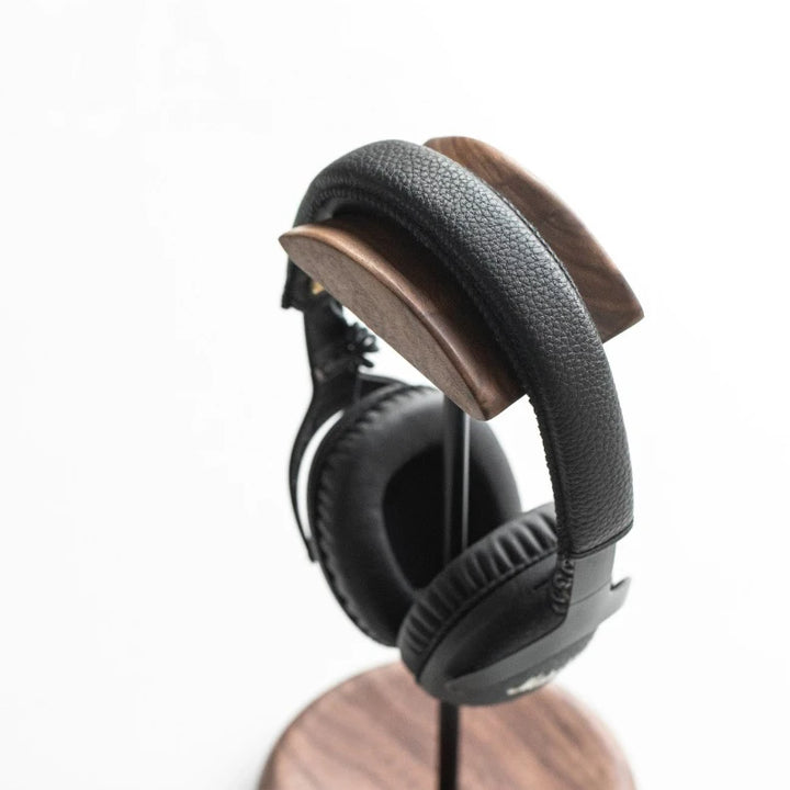 Black Walnut Wooden Headphone Stand – Minimal Desk Rack