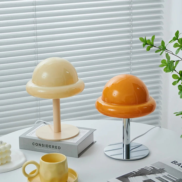 Retro Glass Mushroom Table Lamp – Bauhaus Style Bedside & Bedroom Atmosphere Light