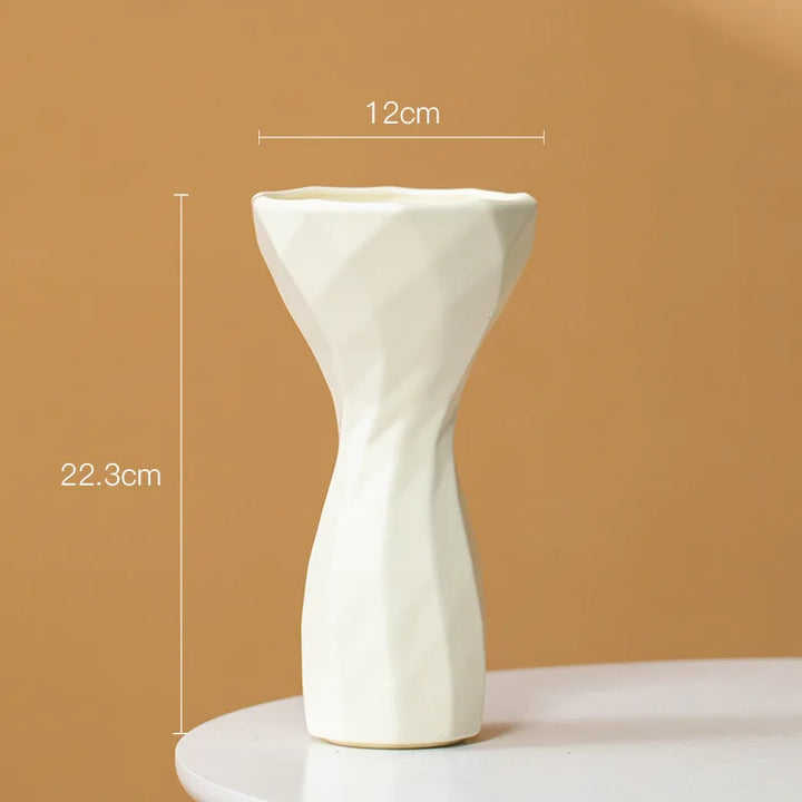 Geometric Ceramic Vase – Modern Centerpiece for Home Décor