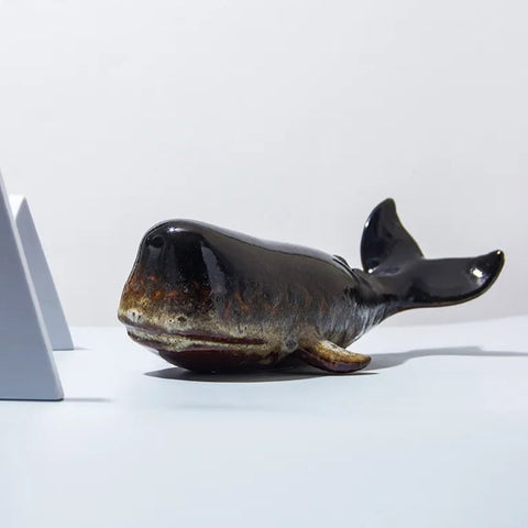 Creative Whale Ceramic Sculpture – Modern Ocean Decor