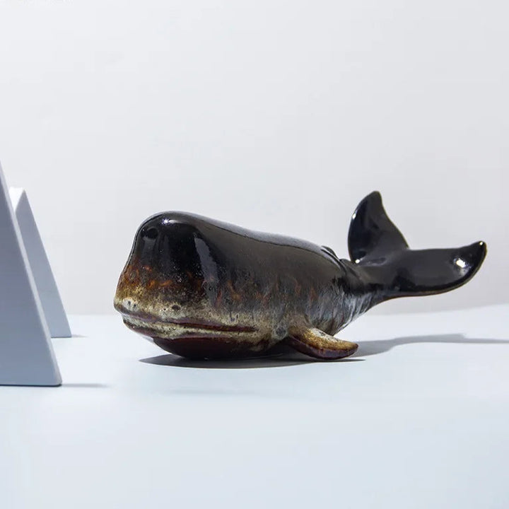 Creative Whale Ceramic Sculpture – Modern Ocean Decor