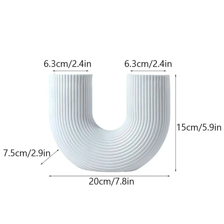 Nordic U-Shaped Resin Vase – Modern Home Table Decor