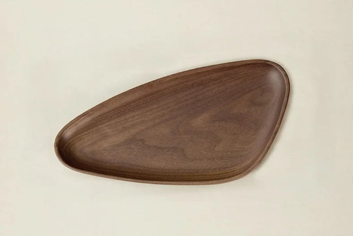 Black Walnut Wooden Tray – Japanese Irregular Dessert Plate