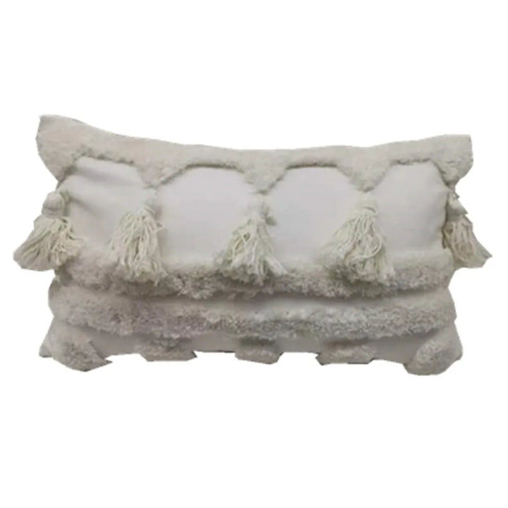 Boho Tufted Pillow Cover – Tassel Cotton Cushion Case