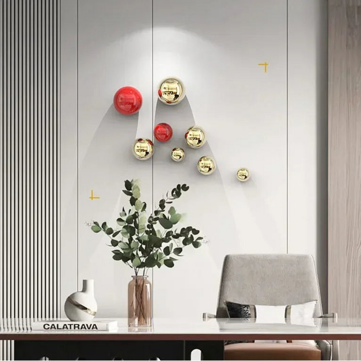 Minimalist Decorative Ball Wall Hanging – Modern Aesthetic Room Ornament