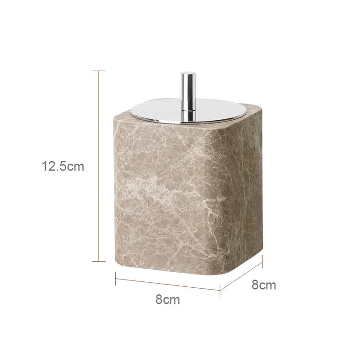 Emperador Marble Bathroom Set – Natural Stone Soap Dish & Tray