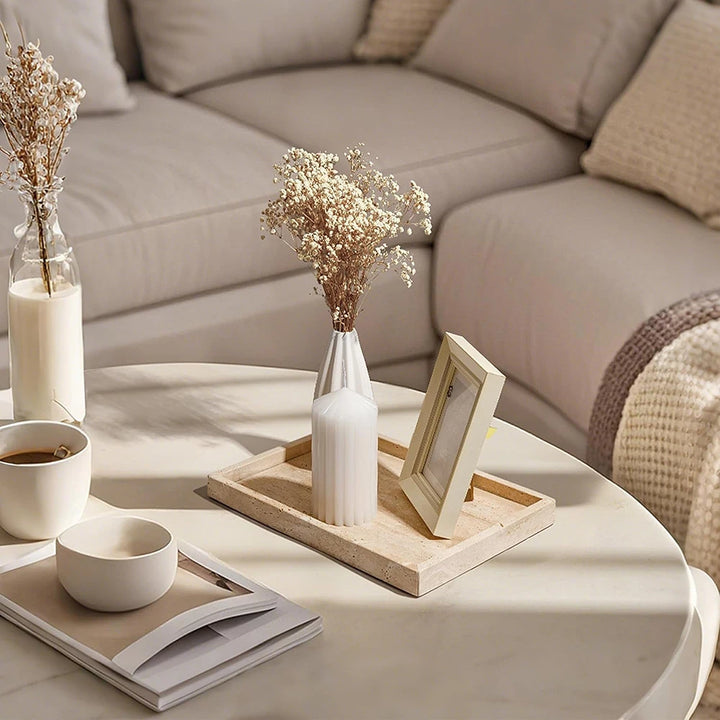 Rectangular Travertine Tray – Marble Vanity & Jewelry Organizer