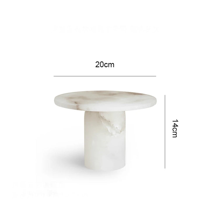 White Onyx Marble Cake Stand – Pedestal Dessert Tray