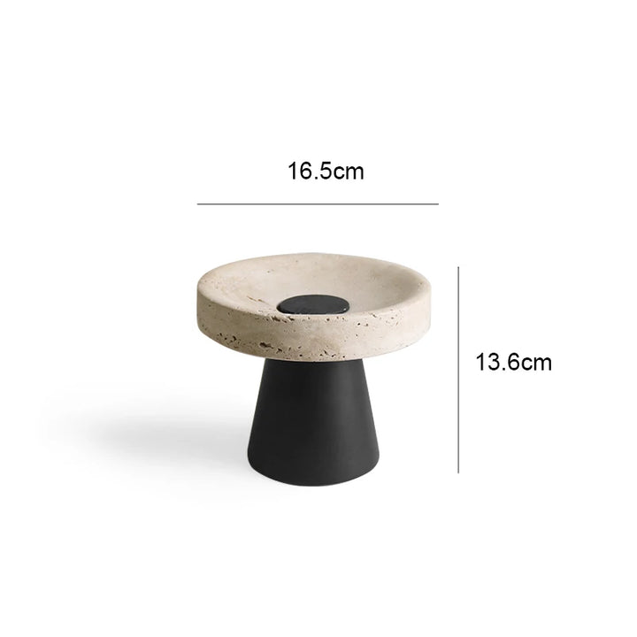 Luxury Travertine Pedestal Bowl – Marble Tray for Fruit & Decor