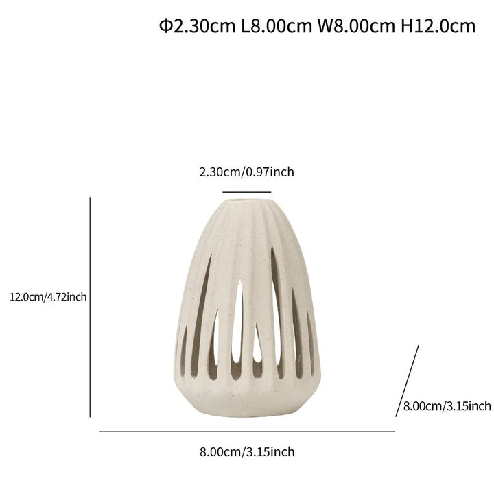 Nordic Ceramic Hollow Vase – Modern Centerpiece for Home & Office