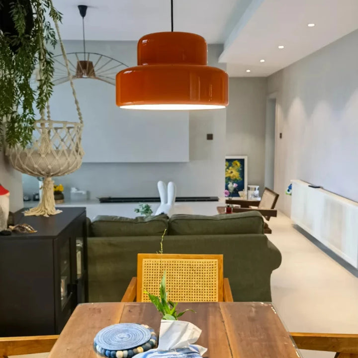 Bauhaus Vintage Orange Pendant Lamp – Retro Iron Light