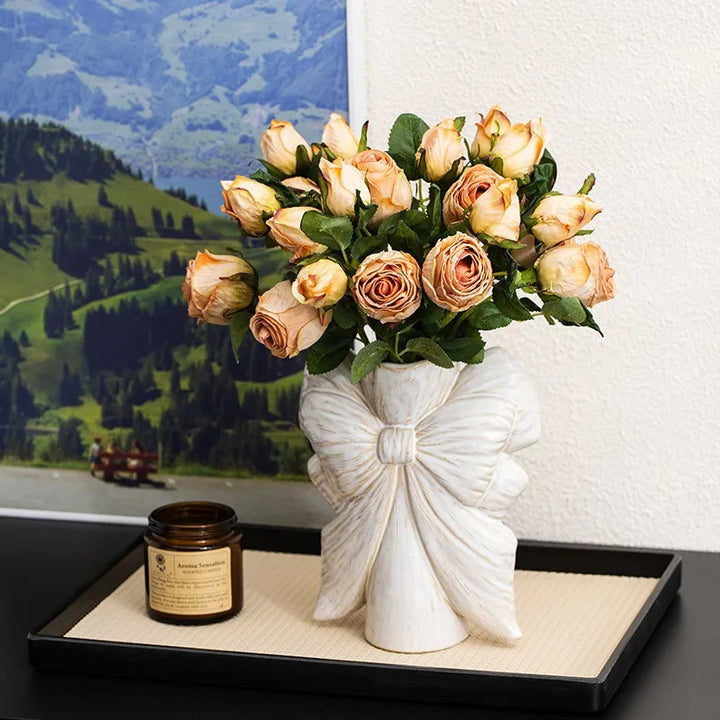 Ceramic Bow Vase – Modern Flower Pot for Home & Office