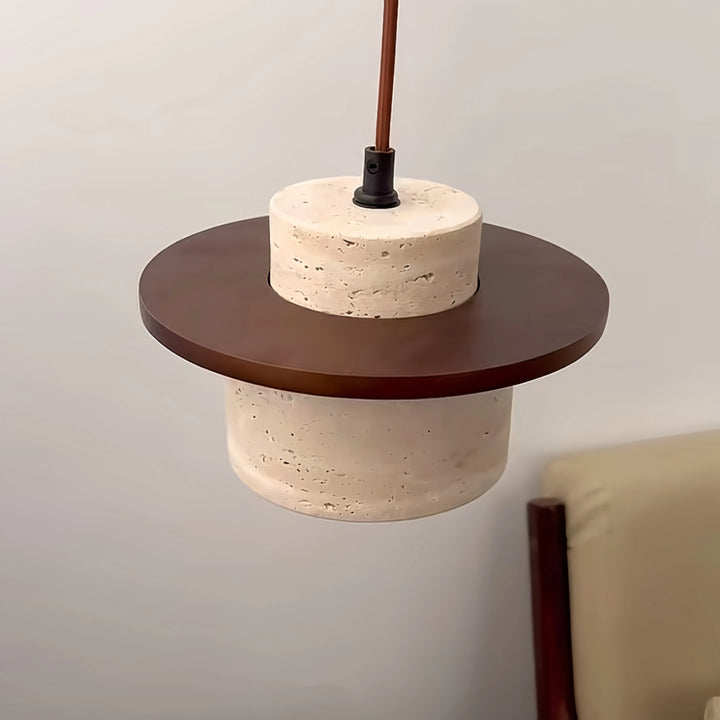 Japanese Minimalist Stone Pendant Light – LED Indoor Lamp