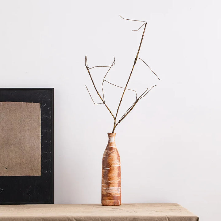 Rustic Textured Ceramic Vase – Modern Pottery Centerpiece for Living Room, Kitchen, Bedroom & Home Decoration