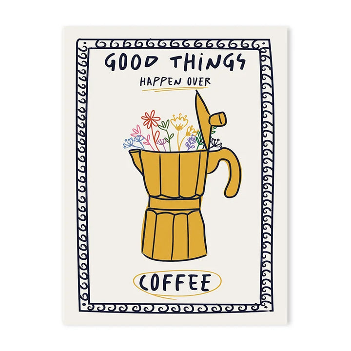 Vintage Wine & Food Poster – Minimalist Bar Wall Art