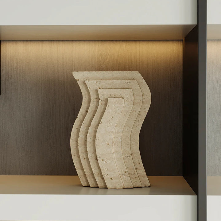 Modern Travertine Arch Sculpture – Decorative Statue