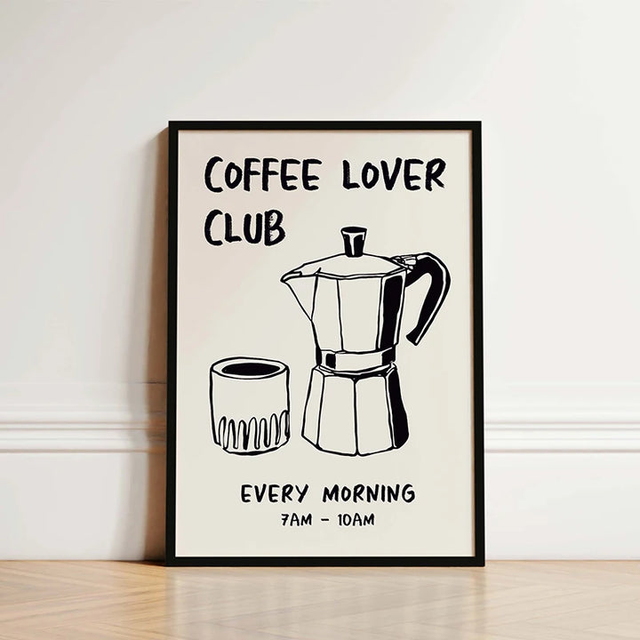 Retro Coffee Poster – Morning Café Canvas Wall Art | Vintage Kitchen & Coffee Lover Home Decor