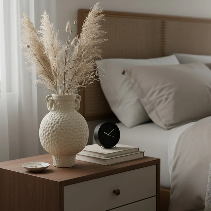 Nordic Ceramic Amphora Vase – Handmade Table Centerpiece