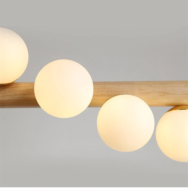 Nordic Wood Pendant Light – Modern Chandelier for Dining Room, Kitchen Island, Bedroom or Living Space (2/5/7 Heads)