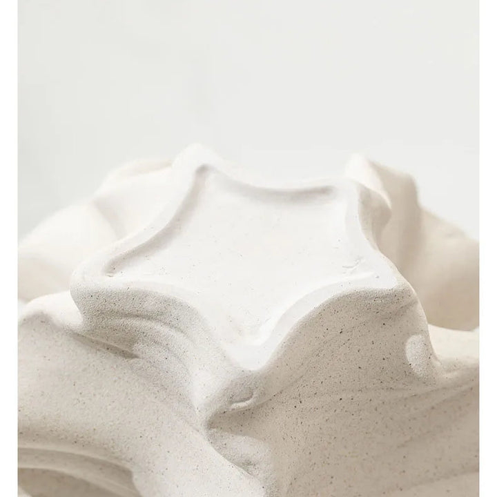 Abstract Ceramic Wrinkle Vase – Modern Decorative Flower Pot