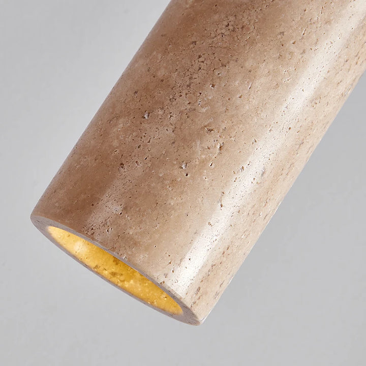 Yellow Travertine Pendant Lamp – Wabi-Sabi Marble Light