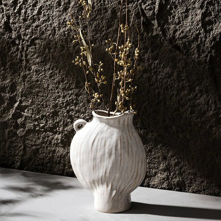 Wabi Sabi Ceramic Vase – Nordic Tabletop Home Decor