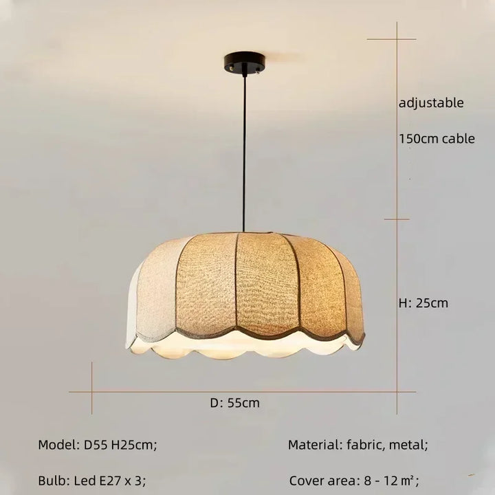 Wabi Sabi Linen Pendant Light – Nordic Minimalist Chandelier