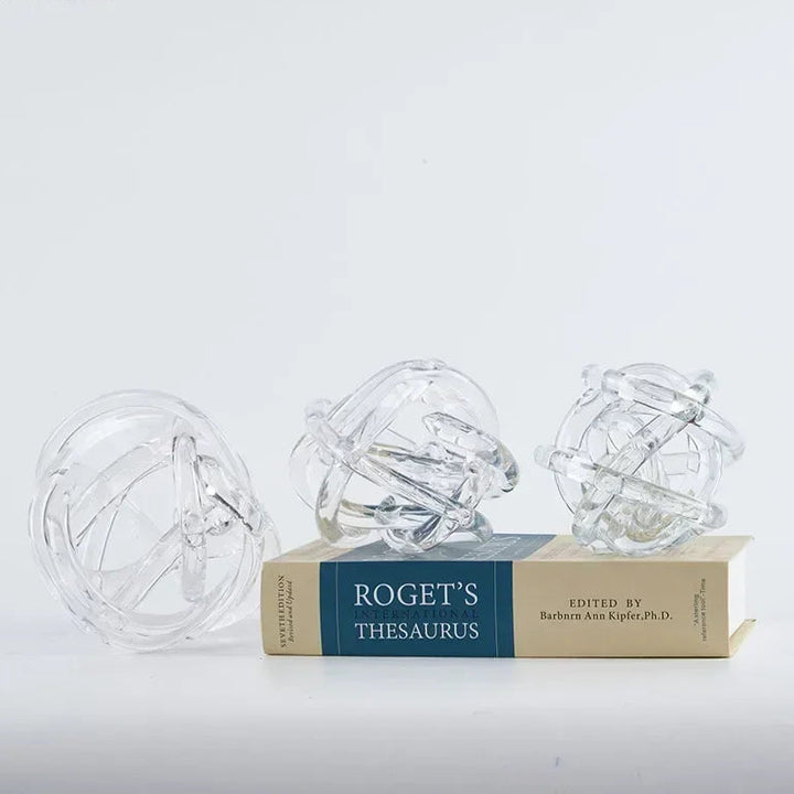 Transparent Glass Knot Sculpture – Modern Art Ornament