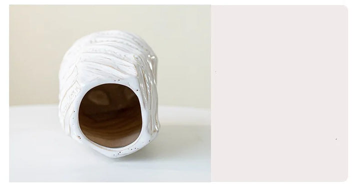 Wide Mouth Ceramic Vase – Nordic Minimalist Table Centerpiece