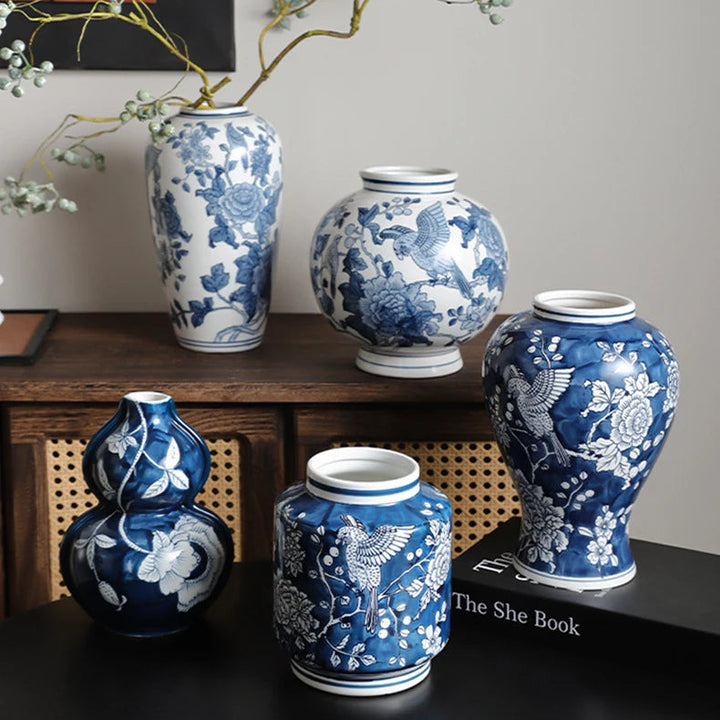 Blue and White Porcelain Vase – Classic Ceramic Table Decor