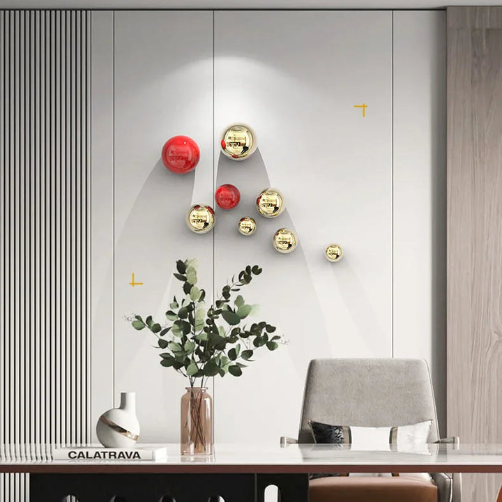 Minimalist Decorative Ball Wall Hanging – Modern Aesthetic Room Ornament