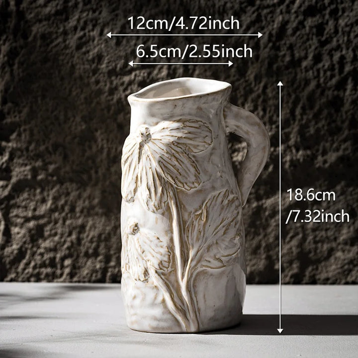 Wabi Sabi Ceramic Vase – Nordic Retro Tabletop Decor