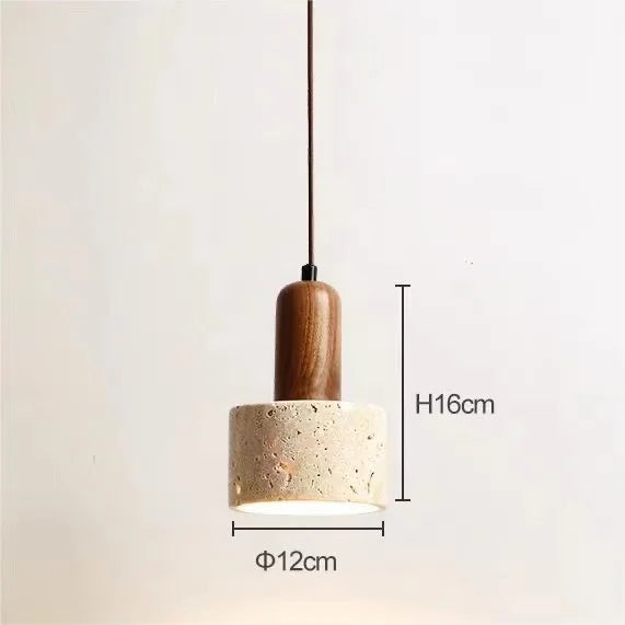 Japanese Minimalist Stone Pendant Light – LED Indoor Lamp