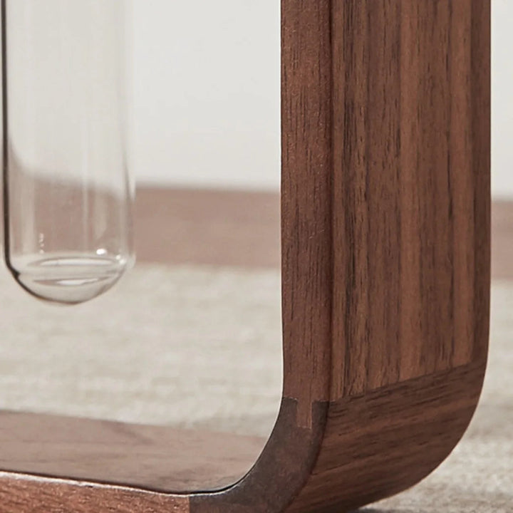 Rectangle Solid Wood Hydroponic Vase – Retro Glass Terrarium