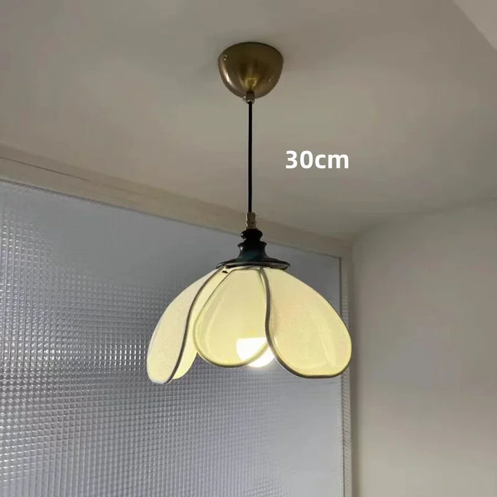 Cream Fabric Pendant Light – Nordic French Retro Chandelier