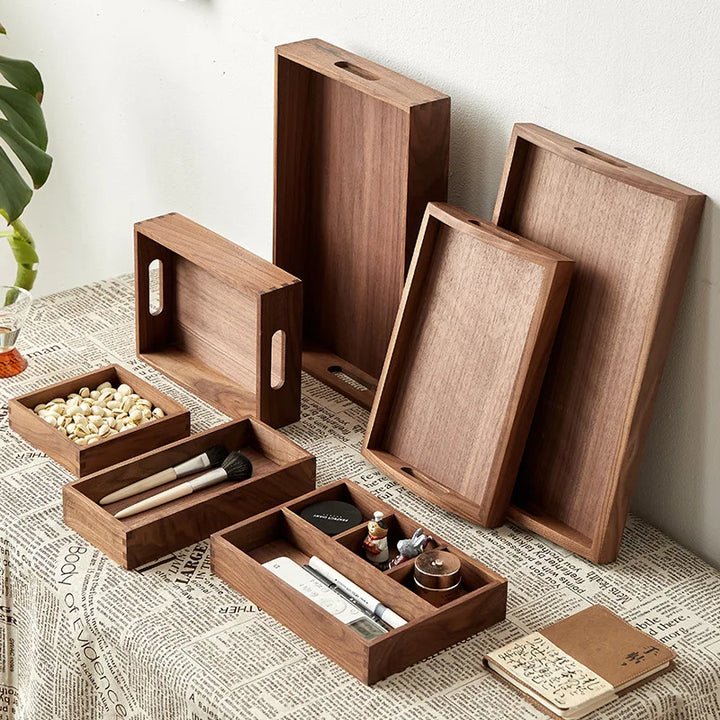 Solid Wood Organizer Box – Desk & Coffee Table Storage Tray