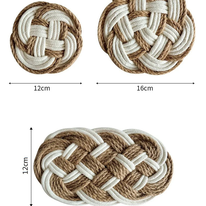 Round Linen Heat-Resistant Pad for Kitchen and Dining