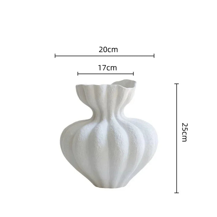 Handmade Folded Ceramic Vase – Modern Decorative Flower Pot for Tabletop & Home Decoration