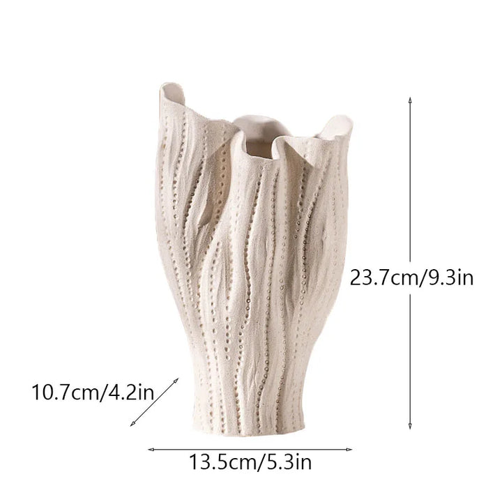 Ceramic Coastal Vase – Nordic Starfish & Waves Decor