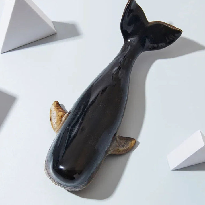 Creative Whale Ceramic Sculpture – Modern Ocean Decor